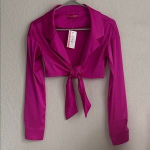 Women's Pink Chic Tie-Front Top